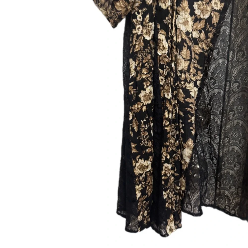 En Creme Kimono Women S Black Floral Excellent Lace Detail EJ90310VL Boho